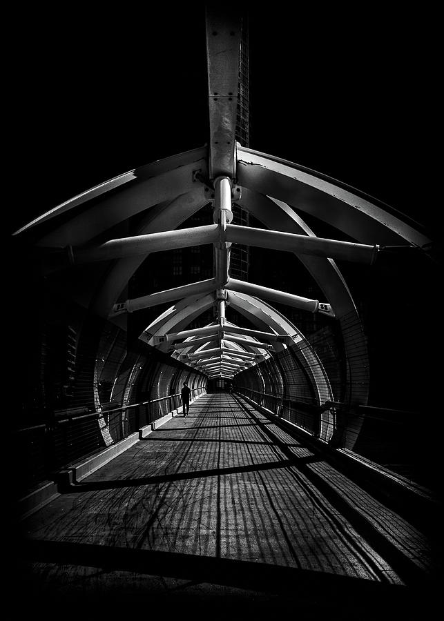 Abstract Photograph - Puente de Luz Pedestrian Bridge Toronto Canada No 1 by Brian Carson