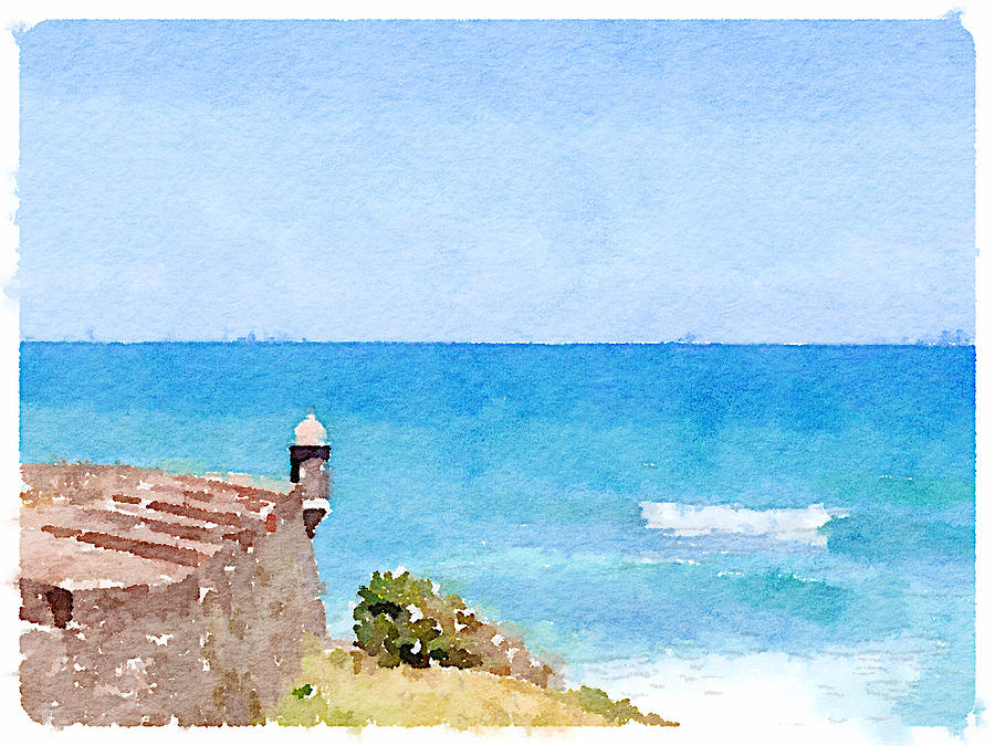 Puerto Rico Wall and Turret Digital Art by Life Makes Art