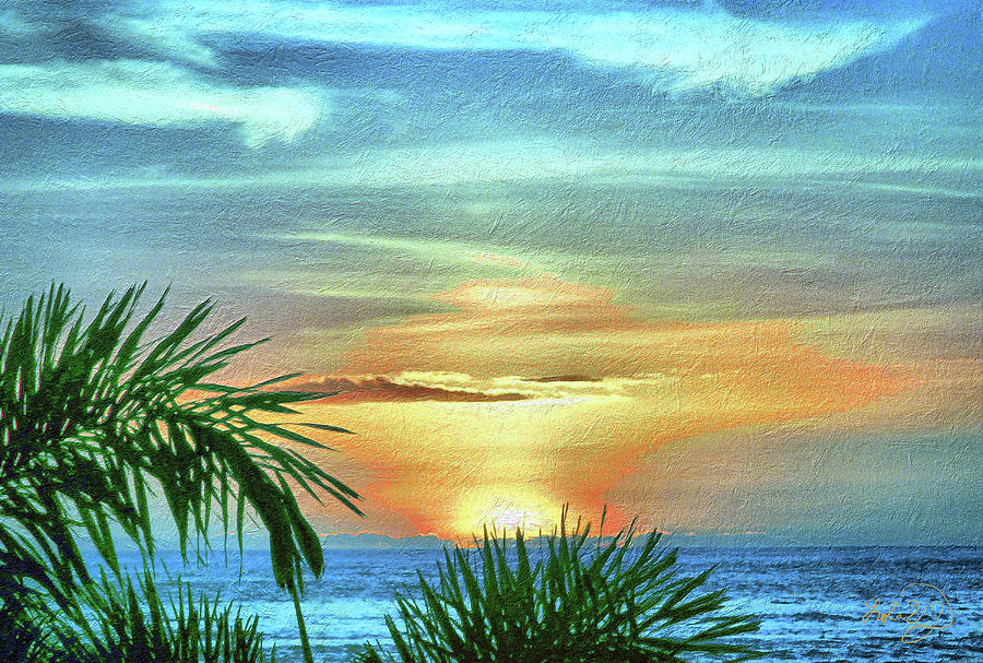 Sunset Painting - Puerto Sunset 1557 by Lola Villalobos