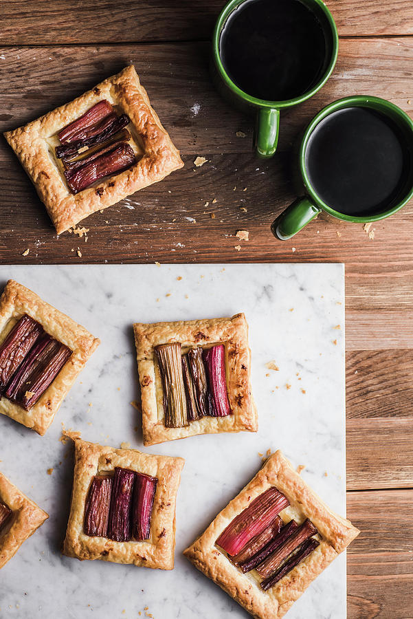 Puff Pastry Cookies With Carmelized Rhubarb Photograph by Mateusz Siuta