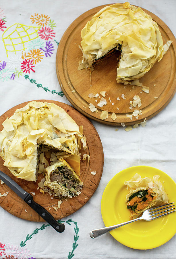 Puff Pastry Pies With Pork And Sweet Potatoes Photograph by Lara Jane Thorpe