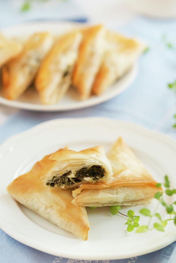 Puff Pastry Pockets Filled With Spinach Photograph by Ewa Rejmer