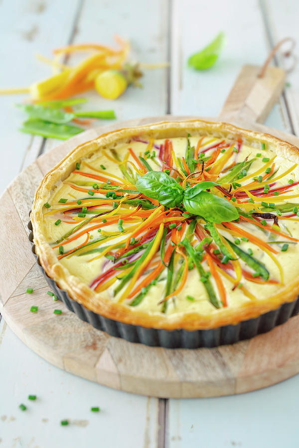 Puff Pastry Quiche With Vegetables Photograph by Jan Wischnewski