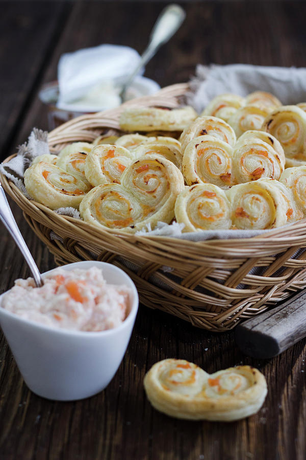 Puff Pastry Slices With Salmon And Horseradish Cream Cheese Photograph by Tamara Staab