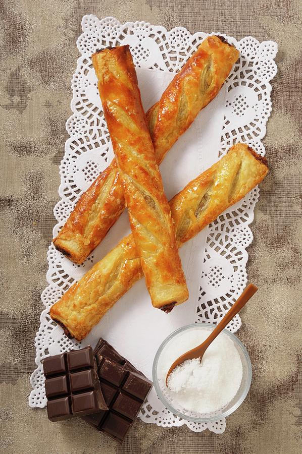 Puff Pastry Stick With A Chocolate Filling Photograph by Jean-christophe Riou