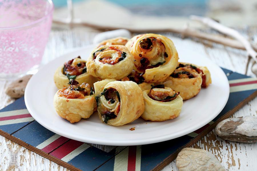 Puff Pastry Swirls With A Vegetable Filling Photograph by Boguslaw Bialy