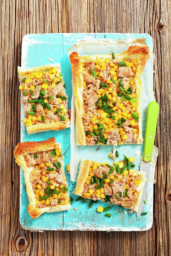 Puff Pastry Tart With Tuna And Sweetcorn Photograph by Rua Castilho