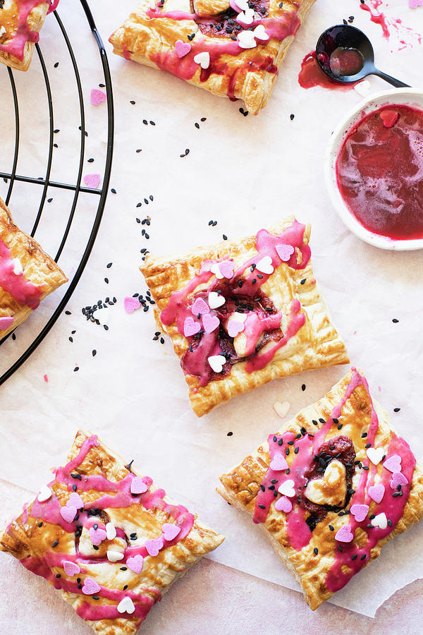 Puff Pastry Tartlets With Rhubarb Jam Photograph by Lilia Jankowska