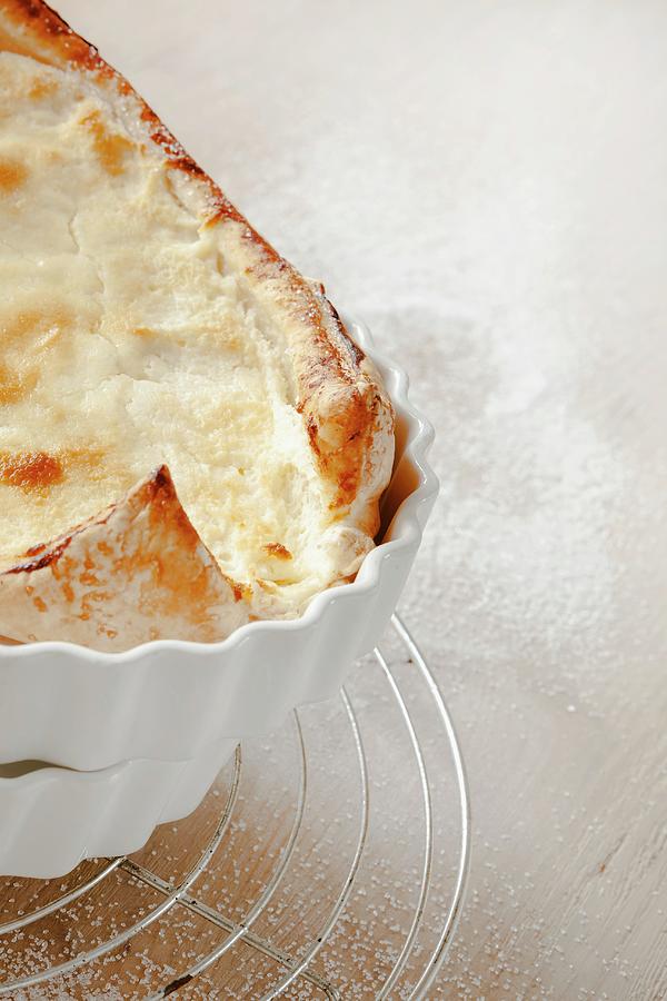 Puff Pasty Cheese Cake In A Baking Dish detail Photograph by Birgit Twellmann