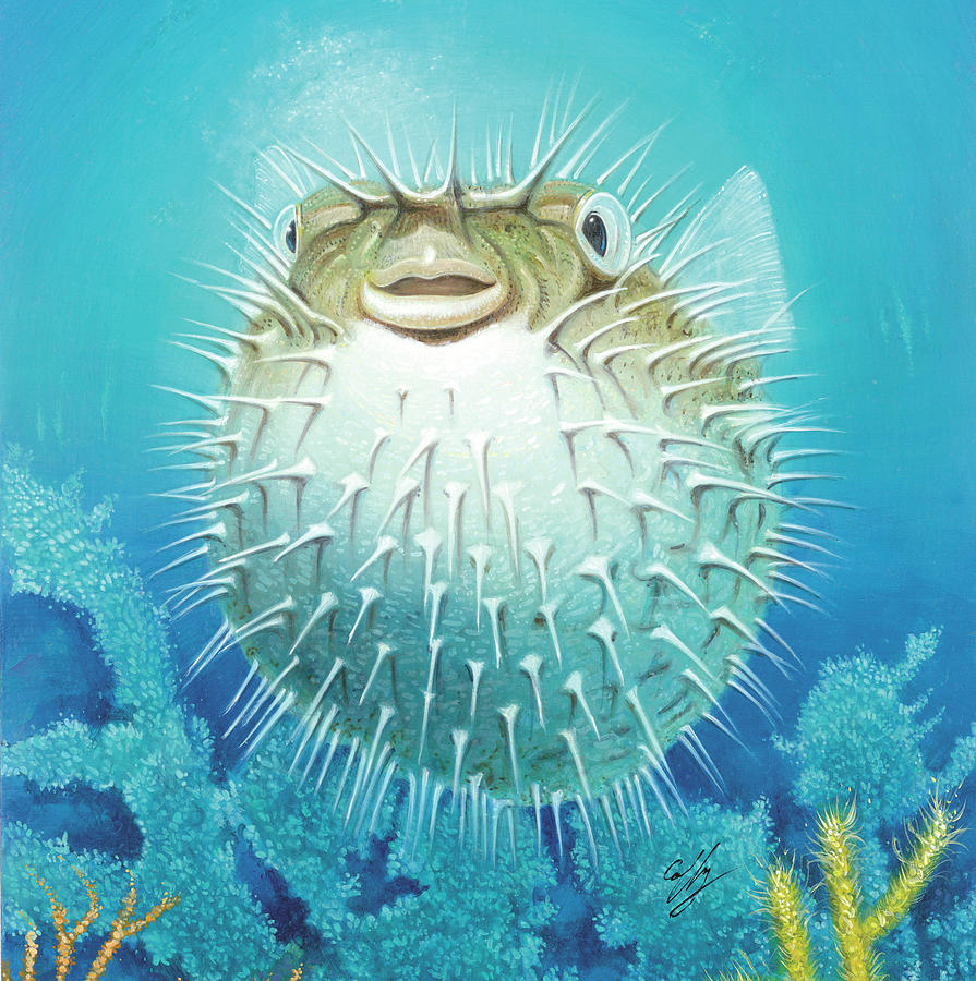puffer fish painting