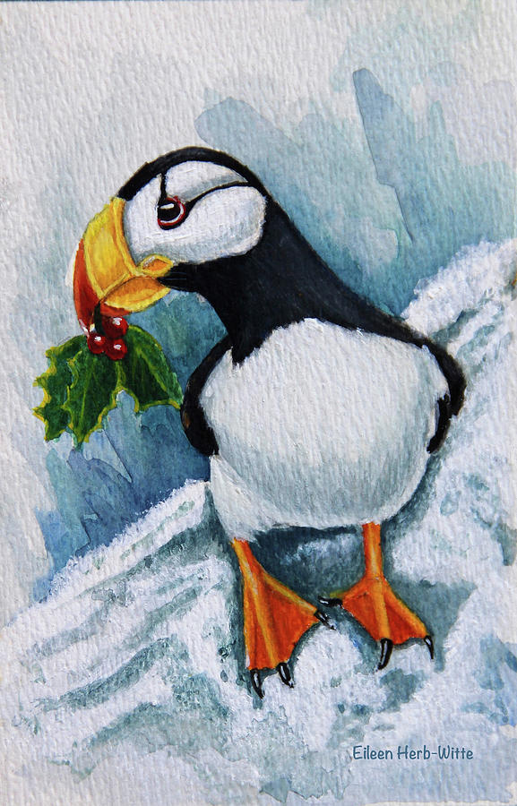 Puffin Painting - Puffin by Eileen Herb-witte
