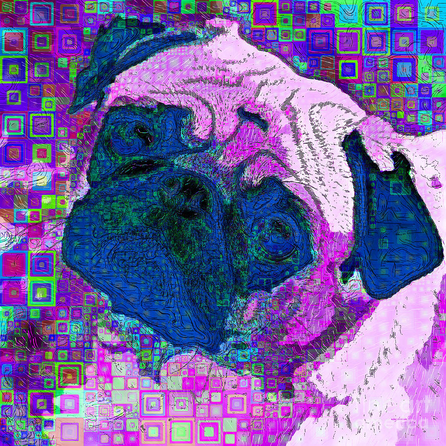 Pug Dog Modern Art 20190205sq m110 Photograph by Wingsdomain Art and Photography