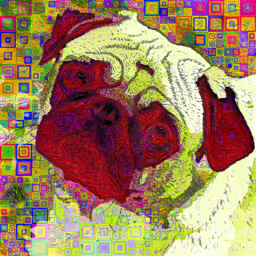 Pug Dog Modern Art 20190205sq p28 Photograph by Wingsdomain Art and Photography