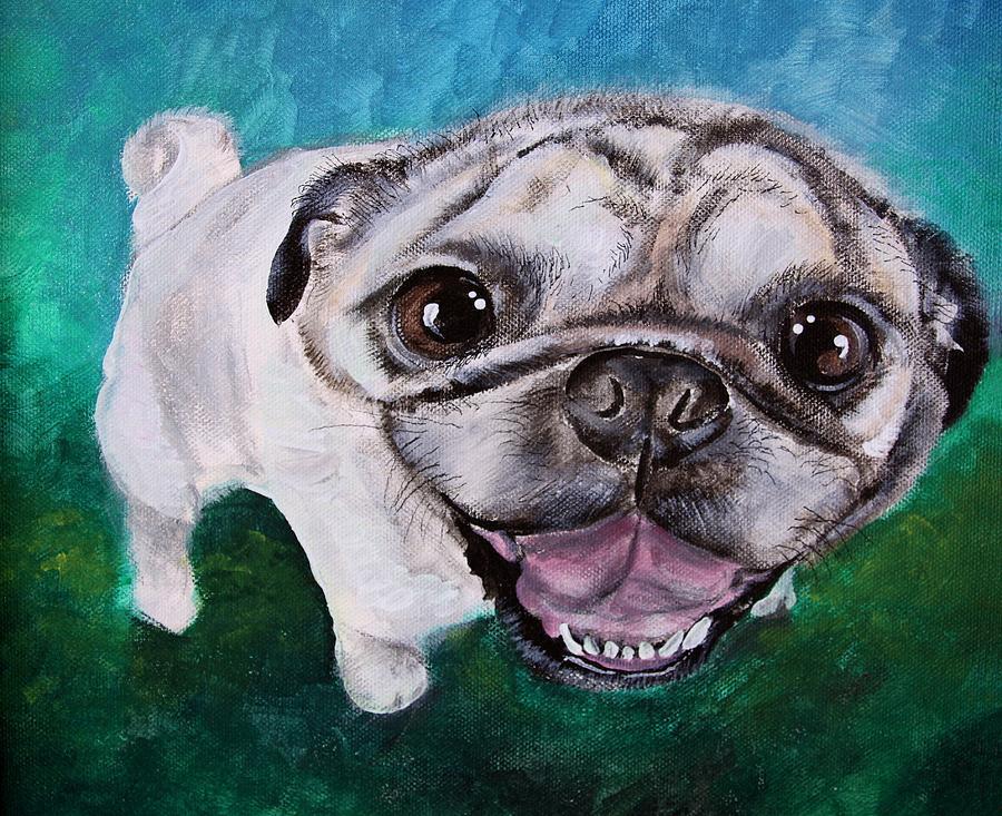 Pug Painting by J Vincent Scarpace