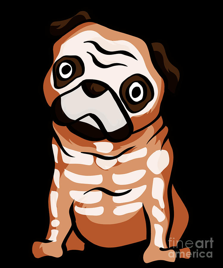 Pug Skeleton Digital Art by Carlos Ocon - Fine Art America