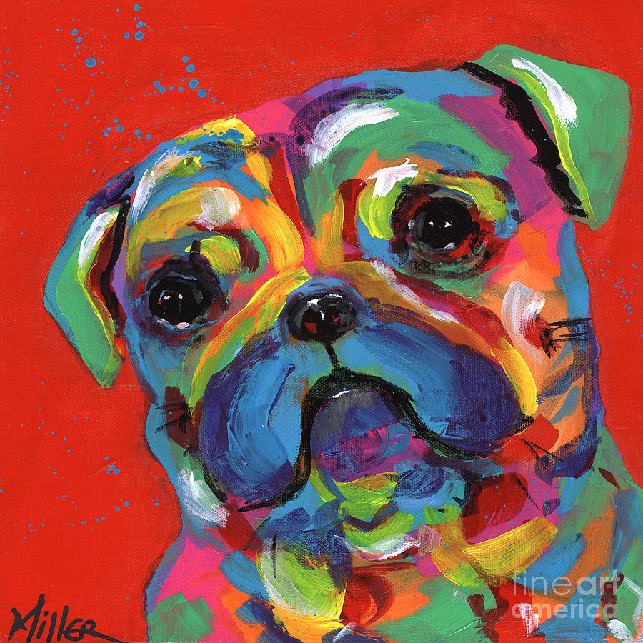 Pug Painting - Pug by Tracy Miller
