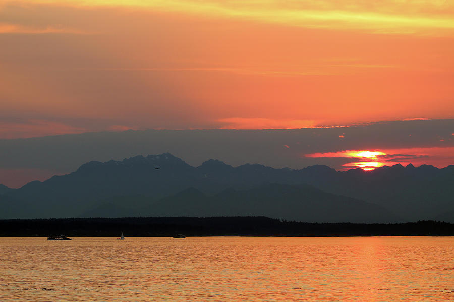 Puget Sound Sunset - Seattle Washington by Rick Veldman Puget Sound Sunset - Seattle Washington by Rick Veldman