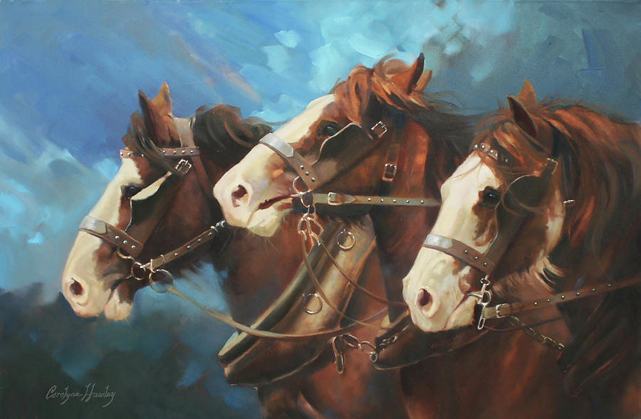 Pulling for You Painting by Carolyne Hawley