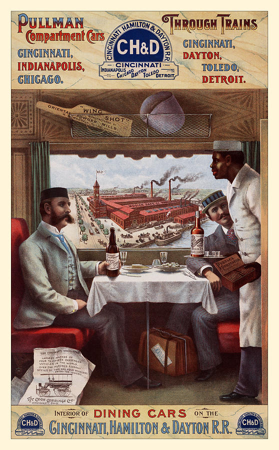 Train Painting - Pullman Compartment Cars by Unknown