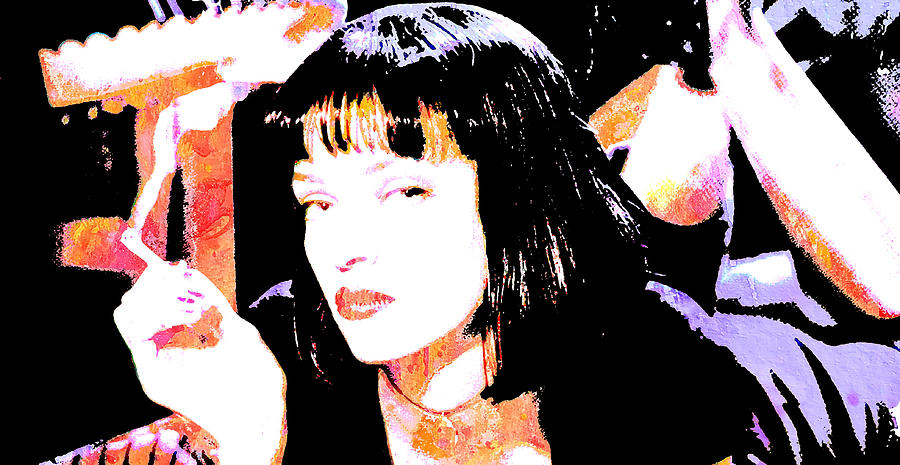 Pulp Fiction Uma Thurman 8e Mixed Media by Brian Reaves
