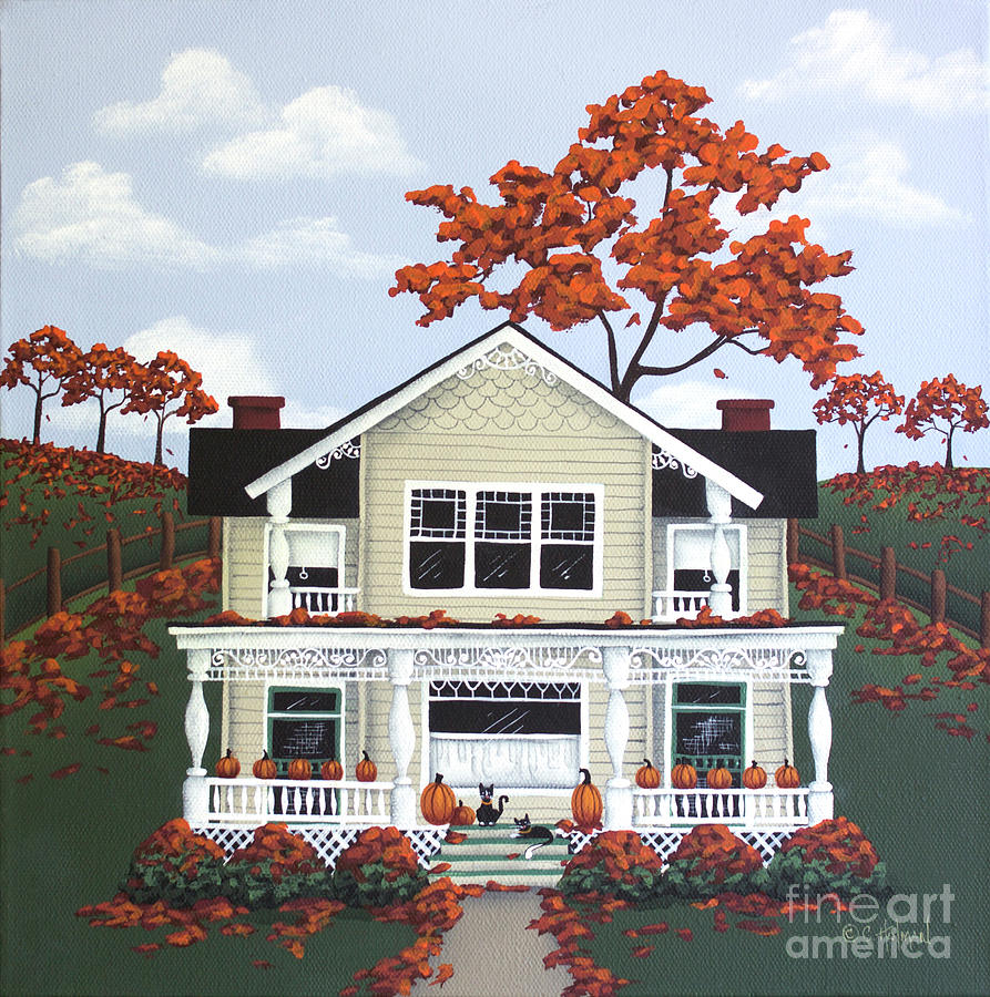 Pumpkin and Maple Painting by Catherine Holman