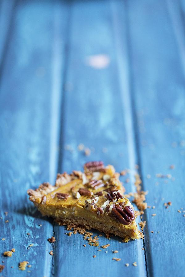 Pumpkin And Pecan Nut Tart Photograph by Julia Cawley