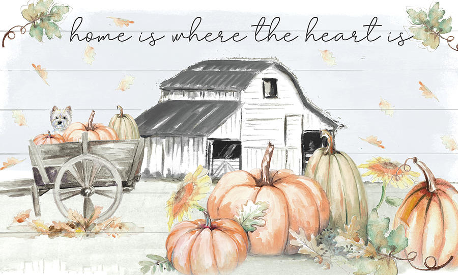 Thanksgiving Painting - Pumpkin Barn by Patricia Pinto