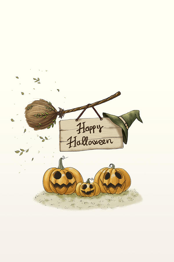 Holiday Drawing - Pumpkin Family Illustration by Xuan Thai Holiday Drawing - Pumpkin Family Illustration by Xuan Thai