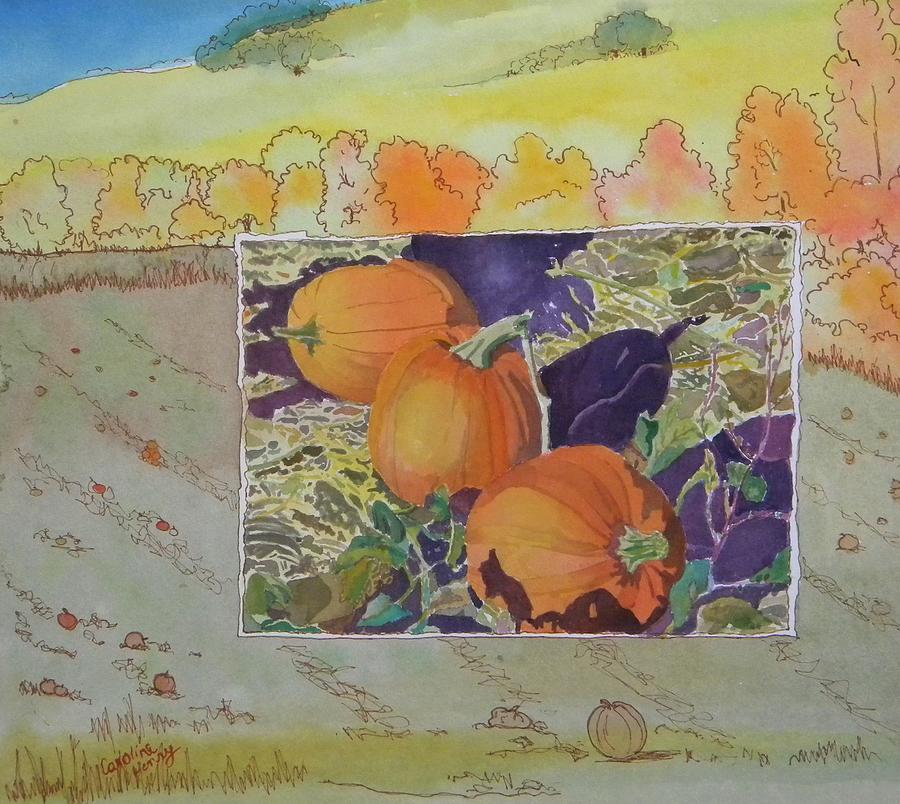 Pumpkin Farm Painting by Caroline Henry