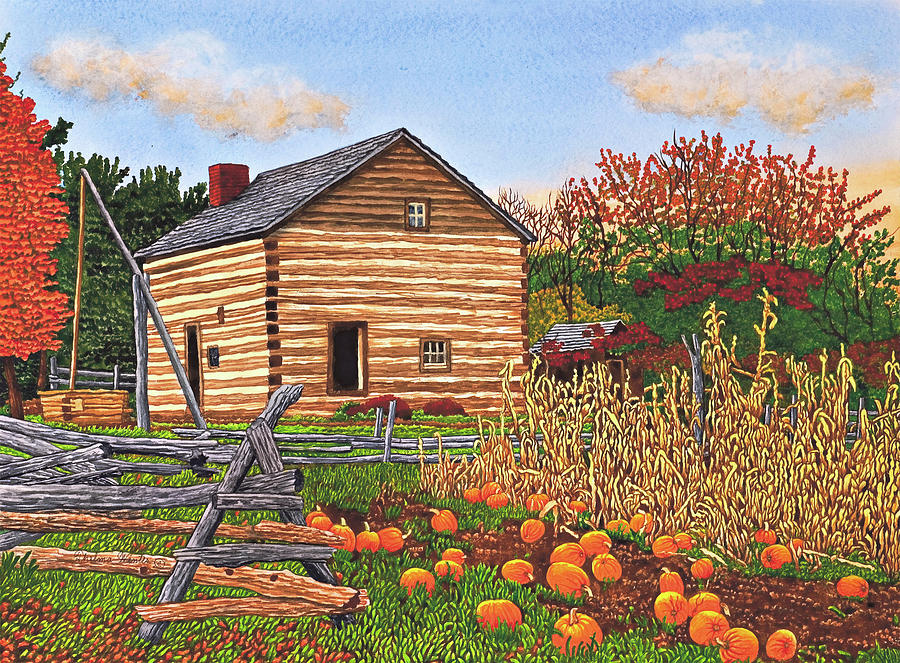 Pumpkin Patch Painting - Pumpkin Patch At Mumford Ny by Thelma Winter
