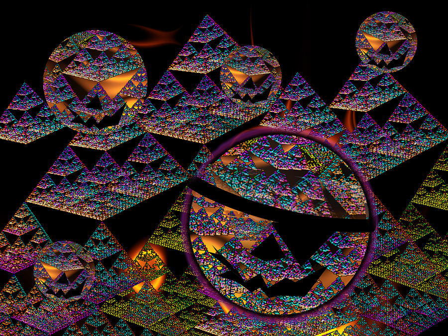 Abstract Digital Art - Pumpkin Patch by Phil Sadler