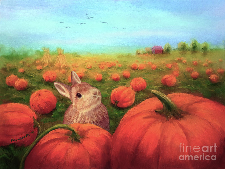 Pumpkin Patch  Painting by Yoonhee Ko