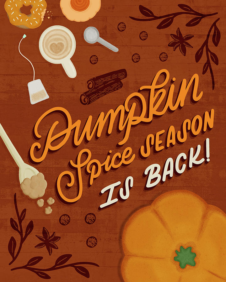 Typography Digital Art - Pumpkin Spice Season by Ashley Santoro