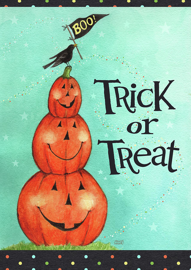 Holiday Painting - Pumpkin Stack Trick Or Treat New by Melinda Hipsher