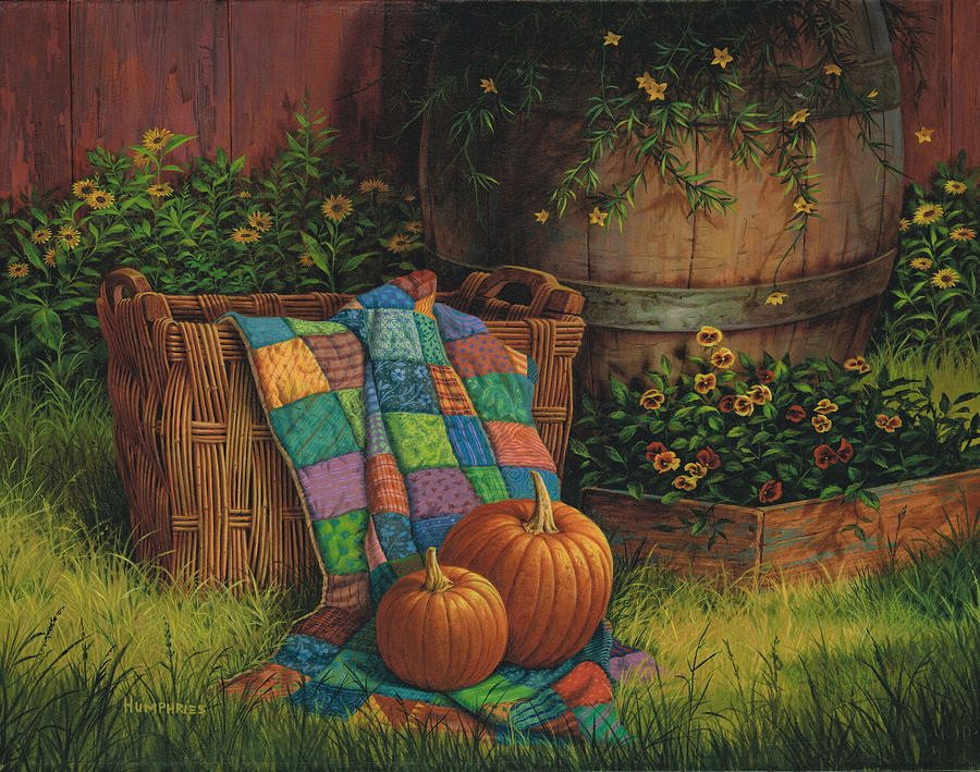 Pumpkins and Patches Painting by Michael Humphries
