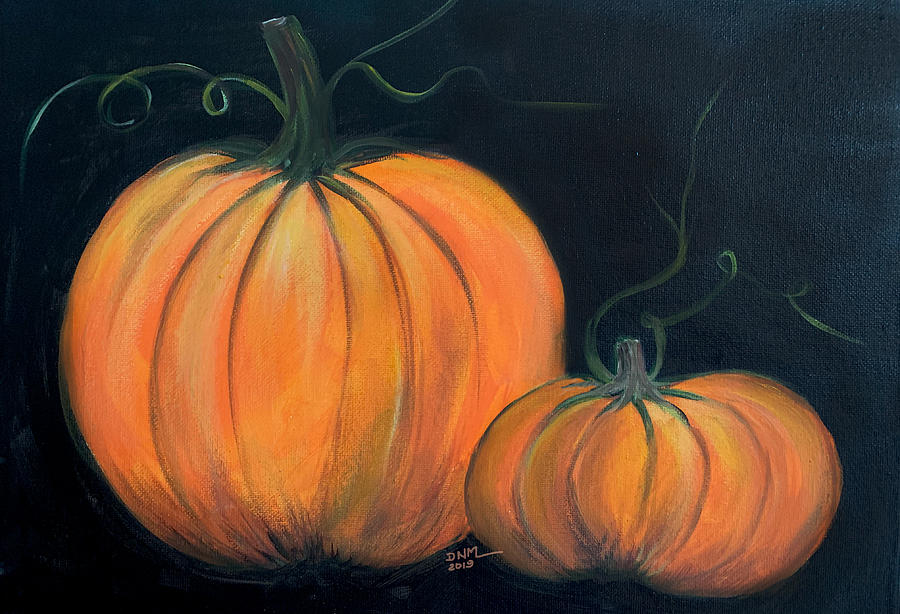 Pumpkins Painting by Dorothy Maier