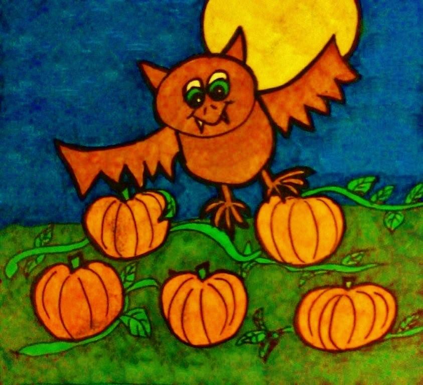Pumpkins In The Patch Illustration Drawing