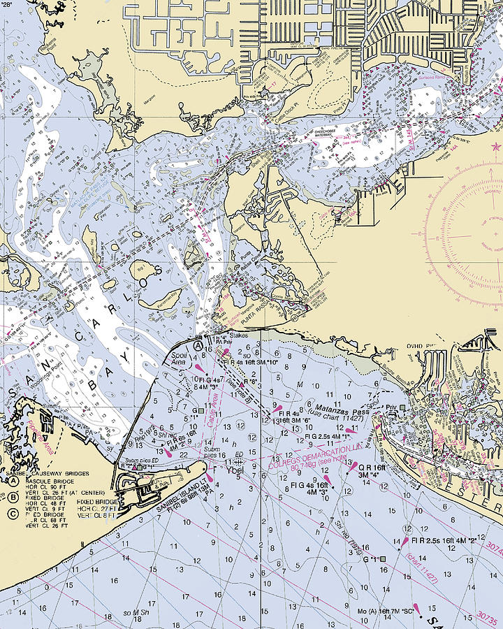 Punta-rassa -florida Nautical Chart _v6 Mixed Media by Sea Koast | Fine ...