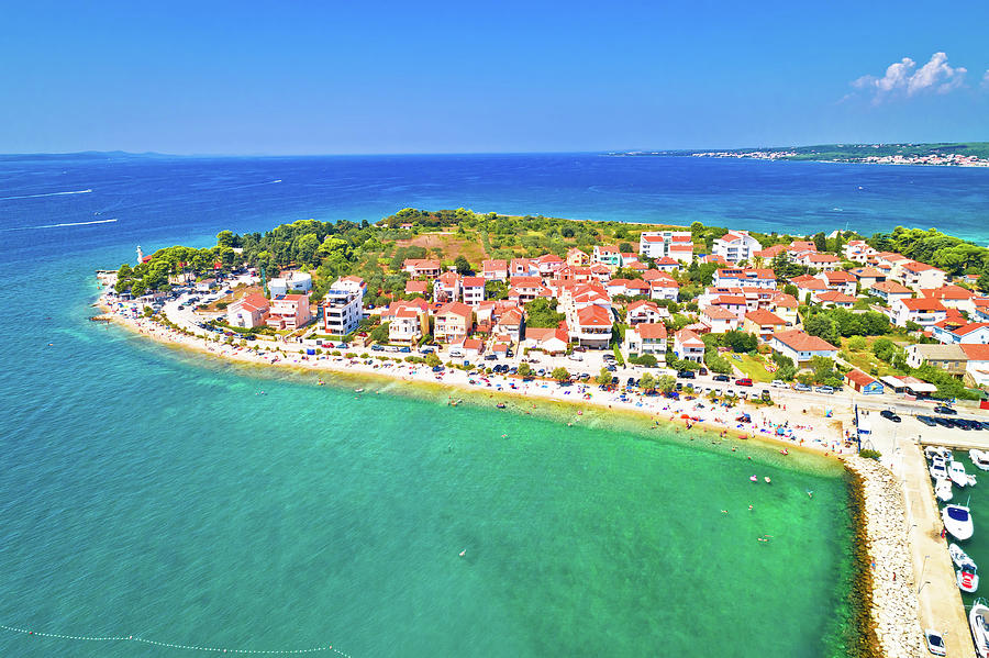 Puntamika peninsula in Zadar waterfront aerial summer view Photograph by Brch Photography