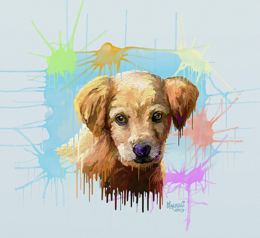 Puppy Painting by Anthony Mwangi