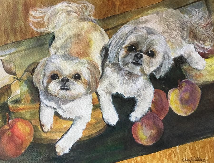 Puppy Love Painting by Cheryl Wallace