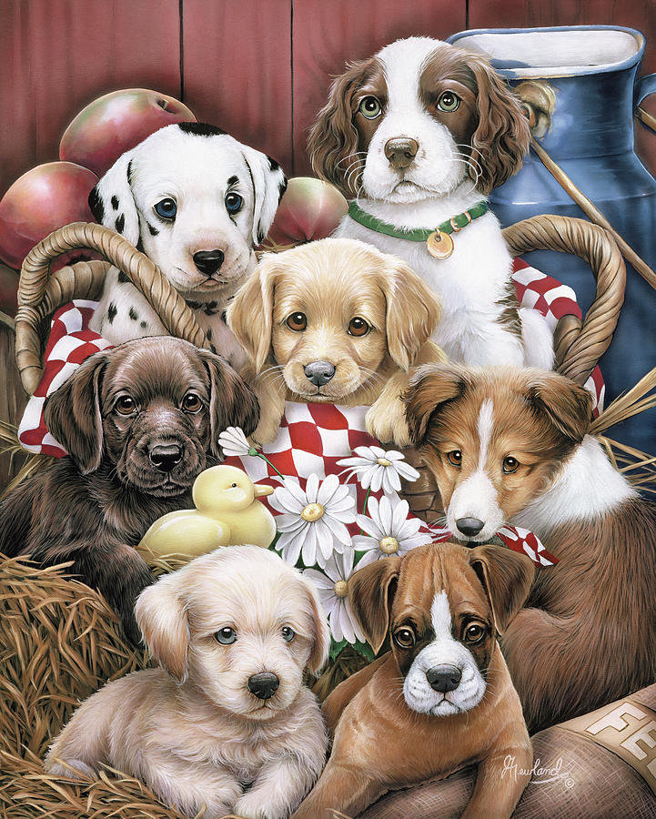 Puppy Pals Painting by Jenny Newland - Fine Art America