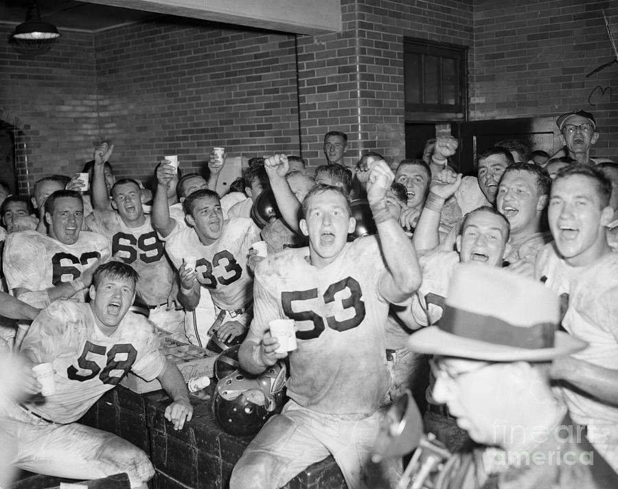 Purdue University Photograph - Purdue University Football Team by Bettmann