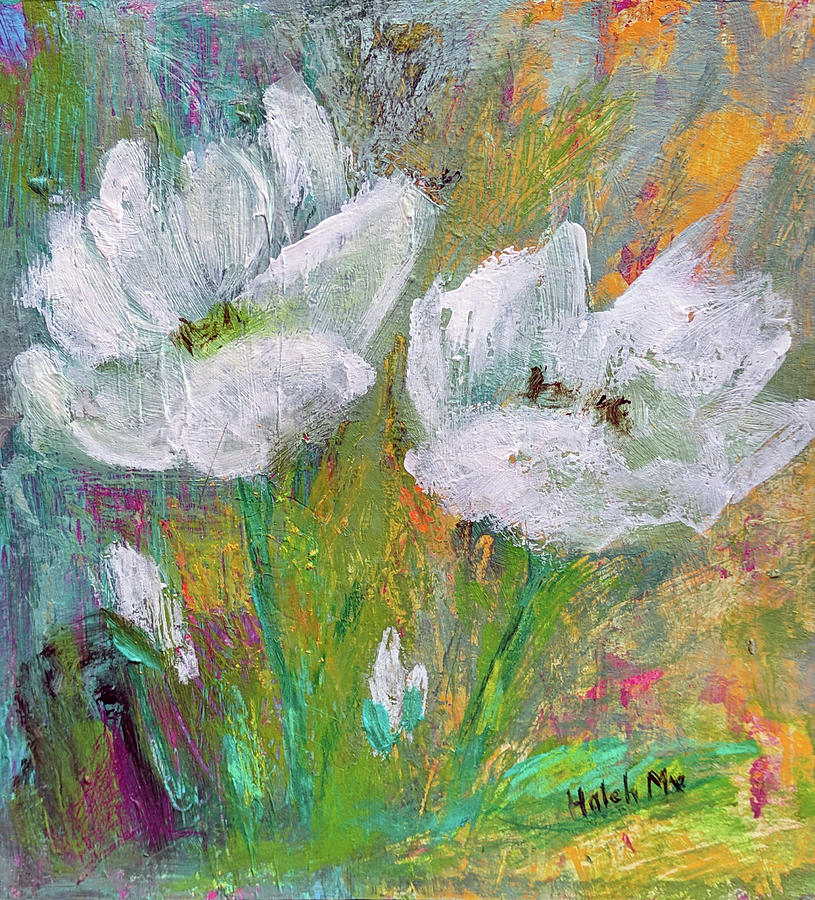 Purity Of White Flowers Painting by Haleh Mahbod