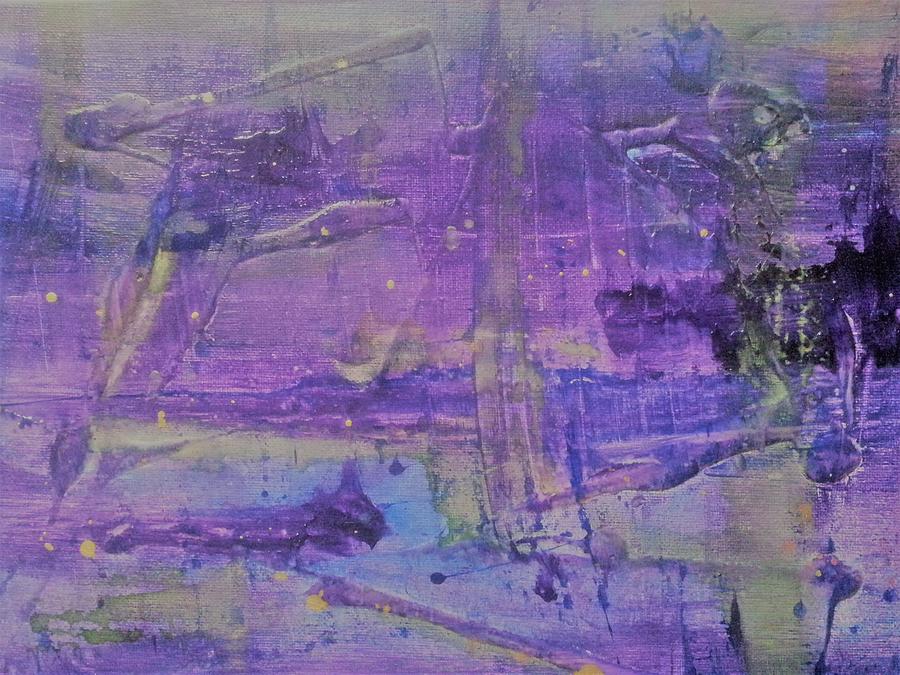 Purple Abstract Painting by Jan Pellizzer