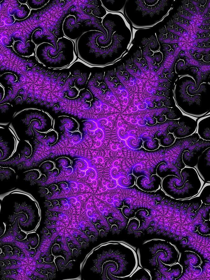 Purple and black Fractal Veins Digital Art by Matthias Hauser