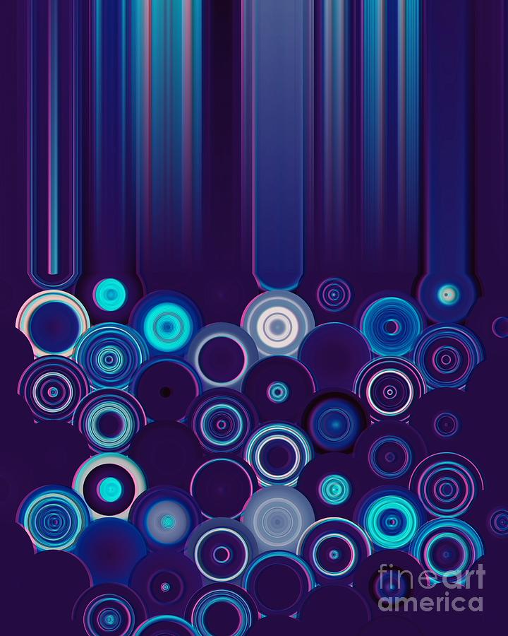 Purple and Blue Geometric Design Digital Art by Rachel Hannah