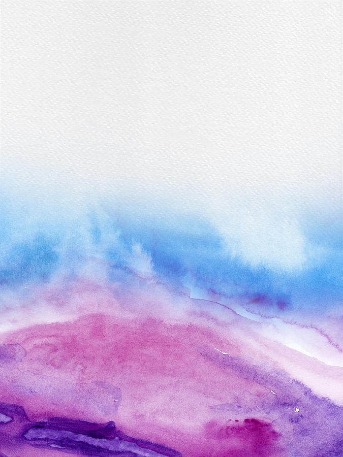 Eagle Painting - Purple and Blue Mountains Watercolor by Naxart Studio