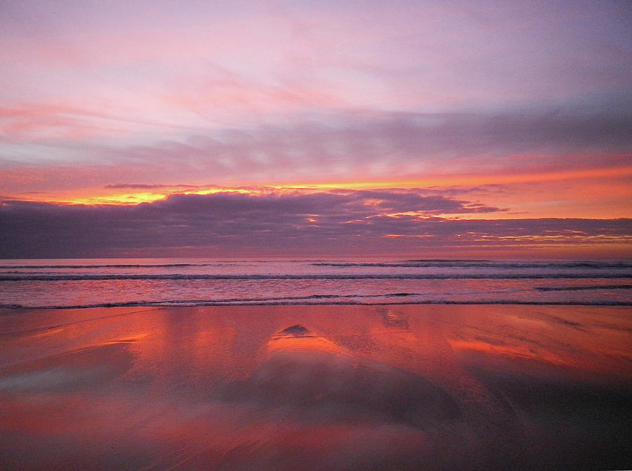 Purple And Rose Gold Sunset Sandymouth Cornwall Photograph