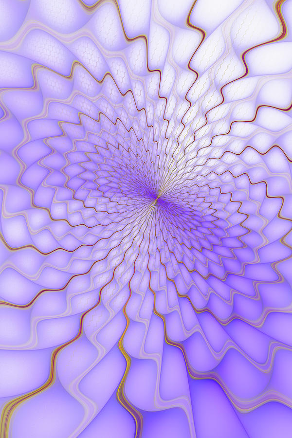 Purple and golden Fractal Explosion Digital Art by Matthias Hauser